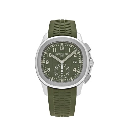 Patek Philippe Aquanaut 5968g-010 Chronograph White Gold Khaki Green Dial 2021