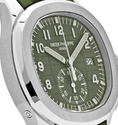 Patek Philippe Aquanaut 5968g-010 Chronograph White Gold Khaki Green Dial 2021