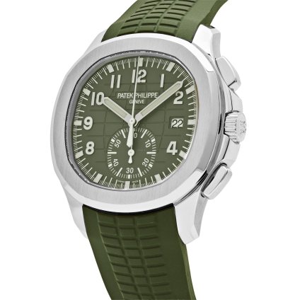 Patek Philippe Aquanaut 5968g-010 Chronograph White Gold Khaki Green Dial 2021