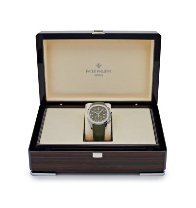 Patek Philippe Aquanaut 5968g-010 Chronograph White Gold Khaki Green Dial 2021
