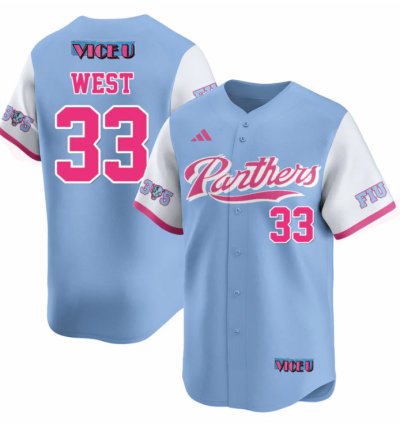 Brylan West Jersey 33 Fiu Baseball 2025 Vice U Stitched Blue