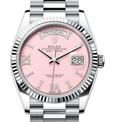 Rolex Day-date 36 128236 Pink With Diamonds Dial Unworn Full Set