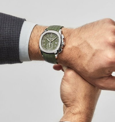 Patek Philippe Aquanaut 5968g-010 Chronograph White Gold Khaki Green Dial 2024