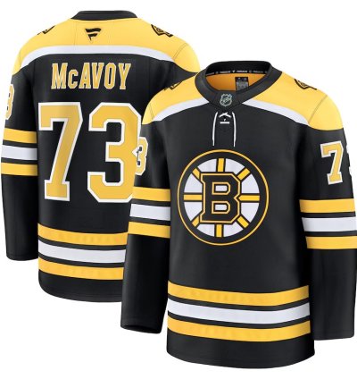 Mens Boston Bruins 73 Charlie Mcavoy Home Premium Jersey Black