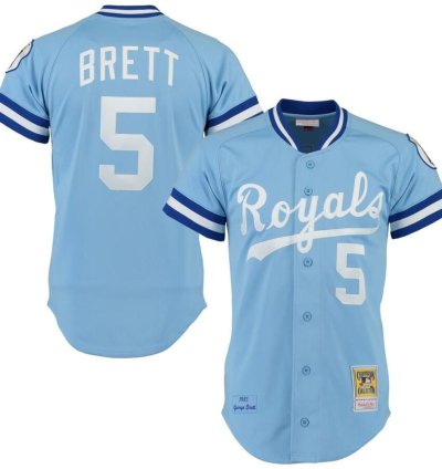 Kansas City Royals George Brett Blue 1985 Throwback Jersey