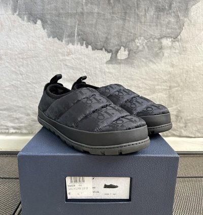 Dior Oblique Nylon Snow Slipper Slip On Puffer Shoe 42