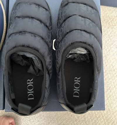 Dior Oblique Nylon Snow Slipper Slip On Puffer Shoe 42