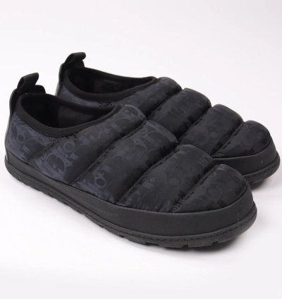 Dior Oblique Nylon Snow Slipper Slip On Puffer Shoe 42
