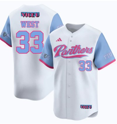 Brylan West Jersey 33 Fiu Baseball 2025 Vice U Stitched White