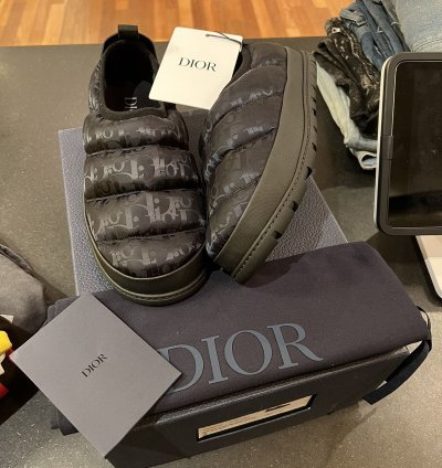Dior Oblique Snow Slipper Black Optical Mule