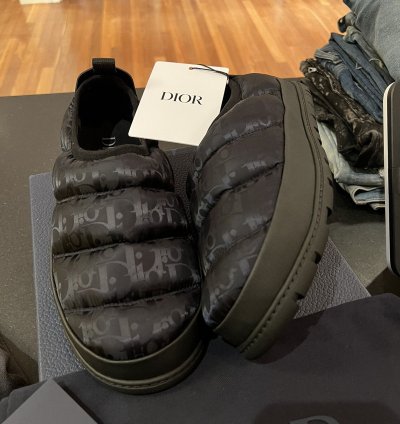 Dior Oblique Snow Slipper Black Optical Mule
