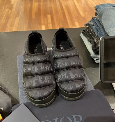 Dior Oblique Snow Slipper Black Optical Mule