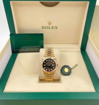 Rolex Day-date 36 128238 36mm Yellow Gold Green Ombre Diamond Dial Unworn 2023