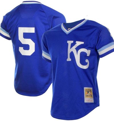 Kansas City Royals George Brett Royal Throwback Mesh Pullover Jersey