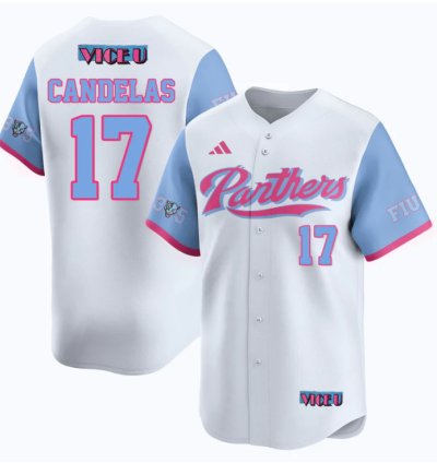 Hector Candelas Jersey 17 Fiu Baseball 2025 Vice U Stitched White