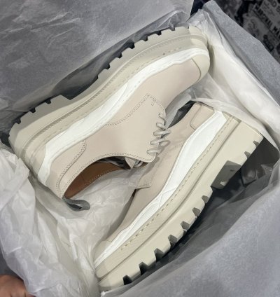 Dior Sacai Cream Derby Shoes