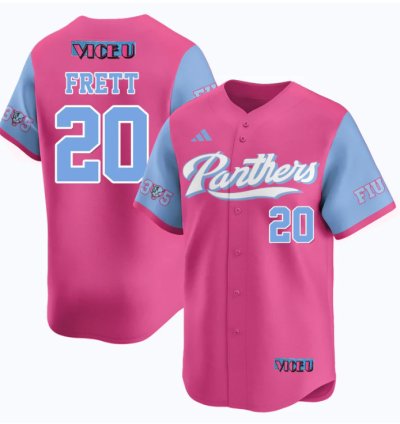Kishon Frett Jersey 20 Fiu Baseball 2025 Vice U Stitched Pink