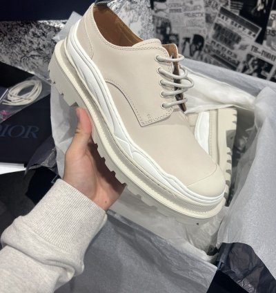 Dior Sacai Cream Derby Shoes