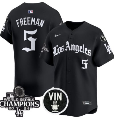 Freddie Freeman Jersey 5 Dodgers 2025 La Gothic Style Vapor Premier Limited Stitched Black