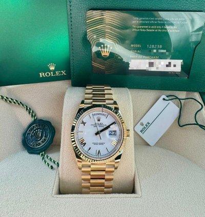 Rolex Day-date 36 128238 Day-date 36mm Yellow Gold Fluted White Roman Oyster