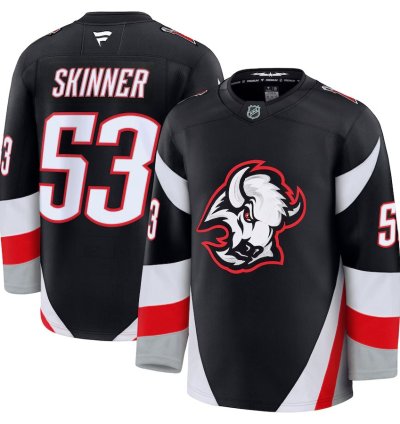 Mens Buffalo Sabres 53 Jeff Skinner Alternate Premium Jersey Stitched Black