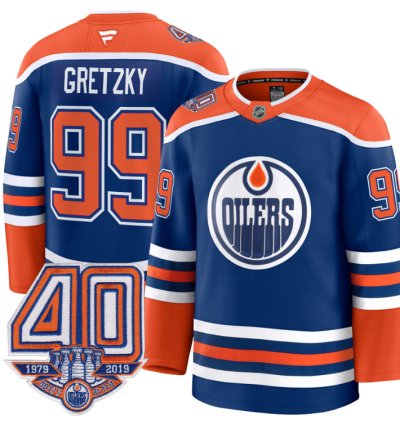 Mens Wayne Gretzky Jersey 99 Edmonton Oilers 40th Anniversary Stitched Home