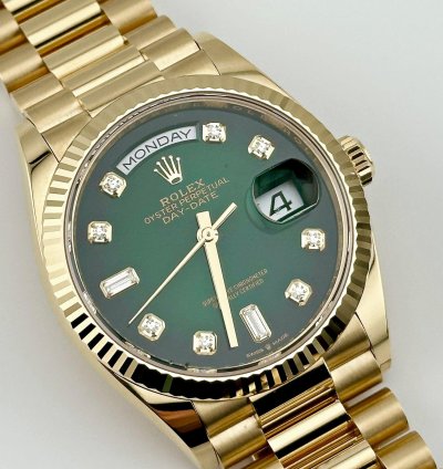 Rolex Day-date 36 128238 Yellow Gold Green Diamond Dial 2024