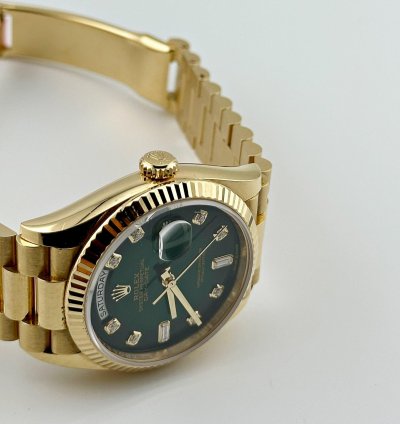 Rolex Day-date 36 128238 Yellow Gold Green Diamond Dial 2024