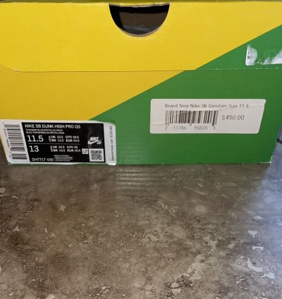 Nike Sb Dunk High Rx-0 Unicorn Gundam 02 Banshee Size 11 5