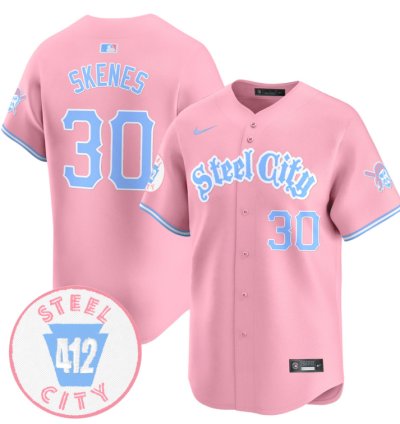 Paul Skenes Jersey 30 Pittsburgh Pirates Bubblegum Pink Vapor Premier Limited Stitched Pink