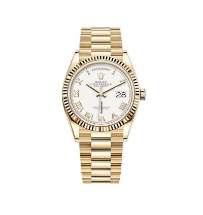 Rolex Day-date 36 128238 Yellow Gold White Dial