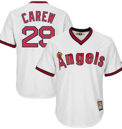 Los Angeles Angels Rod Carew White Throwback Pullover Jersey