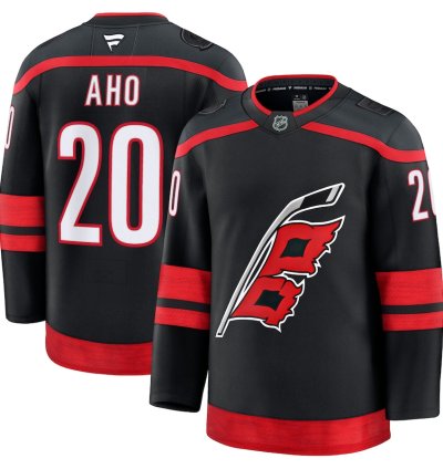 Mens Carolina Hurricanes 20 Sebastian Aho Home Premium Jersey Black