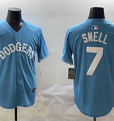 Los Angeles Dodgers Blake Snell Light Blue Throwback Jersey