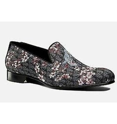 Dior Sorayama Black Canvas Floral Men Dress Loafer 42 9