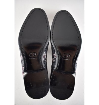 Dior Sorayama Black Canvas Floral Men Dress Loafer 42 9