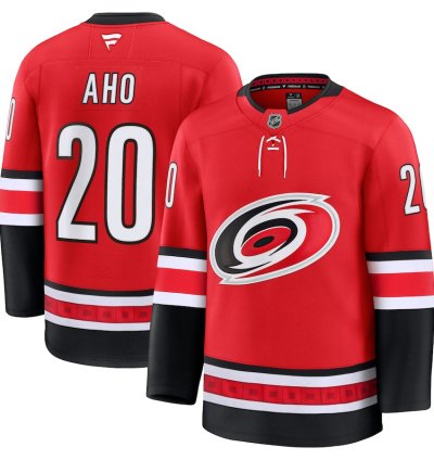 Mens Carolina Hurricanes 20 Sebastian Aho Alternate Premium Jersey Red