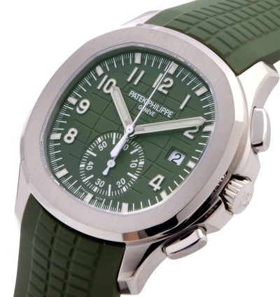 Patek Philippe Aquanaut Chronograph Khaki 18k White Gold 5968g-010 - Ats-w007769