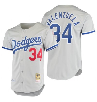 Los Angeles Dodgers Fernando Valenzuela Gray 1981 Throwback Jersey
