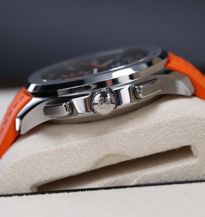 Patek Philippe Aquanaut Complete Set Mint 42mm Chrono Stainless Black Dial Orange 5968a 001