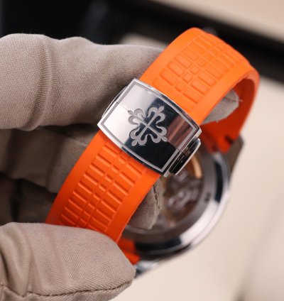 Patek Philippe Aquanaut Complete Set Mint 42mm Chrono Stainless Black Dial Orange 5968a 001