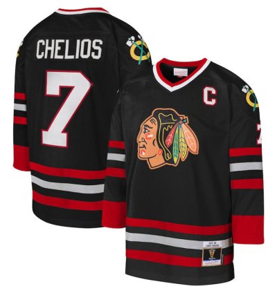 Mens Chicago Blackhawks 7 Chris Chelios 1997-98 Power Play Jersey