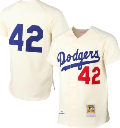 Los Angeles Dodgers Jackie Robinson Cream 1955 Throwback Jersey