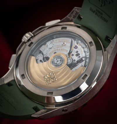 Patek Philippe Aquanaut Flyback Chronograph 18kt White Gold Green Dial 5968g-010 Complete