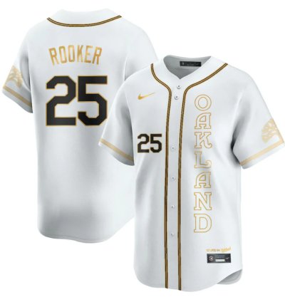 Brent Rooker Jersey 25 Oakland Athletics City Connect Concept Stitched White Gold