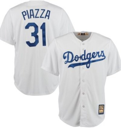 Los Angeles Dodgers Mike Piazza White Throwback Jersey