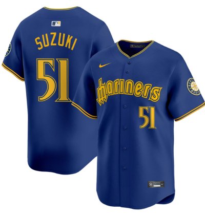 Ichiro Suzuki Jersey 51 Seattle Mariners 2025 Vapor Premier Limited Stitched Blue