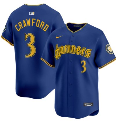 Jp Crawford Jersey 3 Seattle Mariners 2025 Vapor Premier Limited Stitched Blue