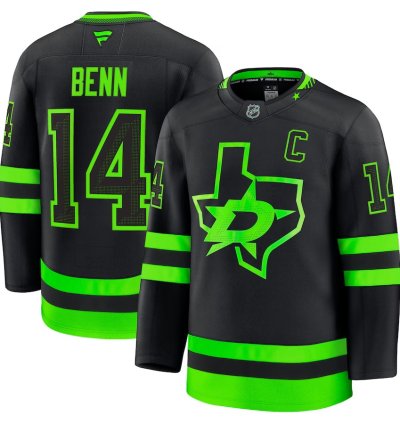 Mens Dallas Stars 14 Jamie Benn Alternate Premium Jersey Black