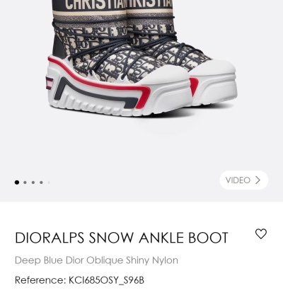 Dioralps Snow Ankle Boot Deep Blue Dior Oblique Shiny Nylon